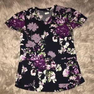Floral scrub top
